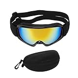 Ertuan Stilvolle Haustier-Brille - Wasserdicht, Winddicht, UV-Schutz, Sonnenbrille für Hunde und Welpen, Hundebrille Anti-UV Wasserdicht Winddicht, Coole Hunde-Sonnenbrille(Black Frame red Film)
