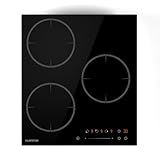 Klarstein Delicatessa Induktionskochfeld - 3-Zonen Einbau-Induktionskochplatte, 6600W mit Boostern, Slider Touch Control, Timer & Kindersicherung, Schwarzes Glaskeramik, Kompaktes 45cm Design