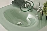 SAM Milchglasbecken Santana, Waschbecken oval, grünes Glas, Waschtisch 70 cm, ohne Unterschrank