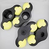 Rocker Plate Feet 4 Stück, Indoor Cycling Snap Rocker Feet Adapter, Wippplatten-Fahrradtrainer, Tragbarer Cycling Tennisbälle Fußadapterr,für Wahoo Kickr Core Rollentrainer, Mit 8 Tennisbällen