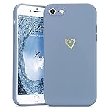 Lafunda Handyhülle Kompatibel mit iPhone 7/8/SE2020 Hülle Mädchen süß Herz Schutzhülle mit Kameraschutz stoßfest Ultra Dünn Silikon Case Bumper Back Cover für iPhone 7/8/SE2020 Blau
