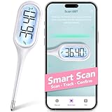 Easy@Home Basalthermometer zur Zykluskontrolle: Basaltemperatur Thermometer Kinderwunsch Fruchtbarkeitsthermometer für Fruchtbarkeit- und Eisprung-Tracking & Fiebererkennung mit Premom APP