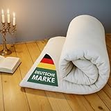 JAPANEWELT Futon-Matratze Premium Baumwolle, aufrollbare Futonmatratze Bodenmatratze, Rollmatratze Faltmatratze Gästematratze Boden Gästebett, Sleeping Mattress Tatami Shikibuton Bett (100cm)