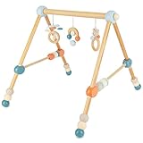 Bieco Spieltrapez höhenverstellbar | Spielbogen Baby Holz | Spielebogen Holz Baby | Spieltrapez Holz | Baby Mobile Holz | Activity Center Baby Gym | Holzspielzeug Baby | Baby Spielzeug | Bär Design