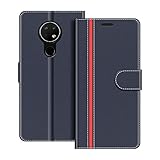 COODIO Handyhülle für Nokia 7.2 Handy Hülle, Nokia 7.2 Hülle Leder Handytasche für Nokia 7.2 Klapphülle Tasche, Dunkel Blau/Rot