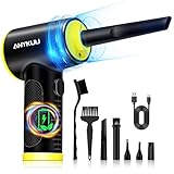 Anykuu Elektrische Staubgebläse Auto 90000 U/min 3-Gänge USB Wiederaufladbar Mini Air Duster mit 7500mah Akku Staubgebläse Elektrische Druckluft für Laptop PC Tastatur Auto Bürogeräte Sofa