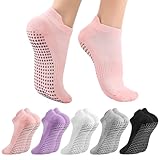 Utensilsto 5 Paar Stoppersocken Damen Yoga Socken 37-40 Antirutschsocken Pilates Socken Für Damen Pilates, Yoga, Barre, Tanz, Fitness