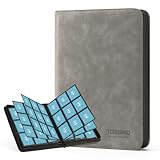 TCGUARD Sammelkarten Album für bis zu 540 Karten, 9 seitlich Sammelalbum Reißverschluss Binder für Sammelkarten, MTG Karten Heft für Spielkarten, Sportkarten, Yugioh etc. Grau