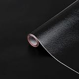 d-c-fix Klebefolie Leder Uni geprägt schwarz selbstklebende Folie wasserdicht realistische Deko für Möbel, Tisch, Schrank, Tür, Küchenfronten Möbelfolie Dekofolie Tapete 45 cm x 2 m