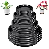 Dulynva 20 Stück Blumentopf Untersetzer Topfuntersetzer Pflanzen Untersetzer Plastik Blumenuntersetzer Rund 11/15/17/21cm Pflanzenuntersetzer Blumen Untertopf für Gärten Hinterhöfe Balkone (Schwarz)