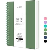 RETTACY Notizbuch B5 Gepunktetes, Bullet Dot Grid Journal, Spiral-Notizbücher 300 Blatt/150 Seiten zum Schreiben, 100gsm, PVC Hardcover, für Frauen Männer Arbeit Büro Schule 19 x 25 cm - Dunkelgrün