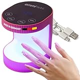 Emmi-Nail SHINE Mini UV Lampe für Nägel – Pink I Kabellose Nagellampe mit Akku & Startsensor I UV Lampe für Gelnägel klein I LED Lichthärtungsgerät mit Display & Timerfunktion I Kompakt & mobil