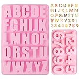 2PCS Silicone Mould, Silicone Mould Numbers, Silicone Mould Letters, Numbers 0-9, 3D Number Mould, A-Z Alphabet Silicone Moulds, Letters Baking Mould, Chocolate Mould, Soap Mould