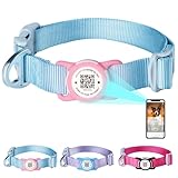 ADVENTUREMORE Airtag-Halter, Nylon-Hundehalsband mit Smart ID, QR-Code-Tag: verhindert, dass Hunde nachts verloren gehen, zeigt Besitzer- und Haustierdetails an. Wasserdicht, langlebig, verstellbar