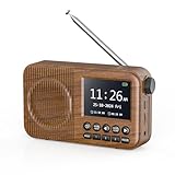 Arafuna DAB Radio, DAB Plus Radio mit 2,4' Farbdisplay, FM Radio mit Bluetooth, Küchenradio mit 60 Voreinstellungen, MicroSD/TF/AUX Anschluss, Dual Wecker, Schlaf-Timer, wiederaufladbar
