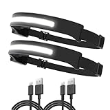 Vokida 2x Head Torch Outdoor Weitwinkel Stirnlampe Kopflampe Wiederaufladbar LED Kopfleuchte Akku Beam Stirnleuchte Wasserdicht Lauflicht für Camping Lampe Wandern Joggen Bauen Abenteuer Reparatur