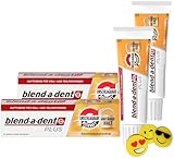 2er Bundle für Blend-a-Dent Plus Unschlagbare Bisskraft Haftcreme - 2 Tuben, je 40g - für Teil-Prothesen und Vollprothesen - geschmacks-neutral + 1 Radierer von ManyMore als Zugabe