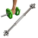 MuscleForge® Kurzhantelstange 45 cm lang, verchromt, mit Sternverschlüssen – Kurzhantel mit rutschfestem Griff, für Standard 25 mm Gewichte