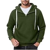 Sweatshirt Herren Mit Kapuze Kapuzenpullover Große Größen Günstig Winter Pullover Hoody Langarm Herren Vintage Lustig Lässig Locker Casual Freizeit Hemd Tops (Green, XL)