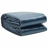 Tidyard Pool Solarplane 381 cm schwarz blau PE Luftpolsterfolie für Wassererwärmung Sonnenschutz Verdunstungsschutz für Swimmingpool Gartenpool Aufstellpool