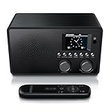 CSL - DAB+ Radio mit TFT Display und Fernbedienung - Bluetooth DAB Plus Radiowecker – DAB DAB+ FM-Radio – 40 Speicherplätze – Automatischer und manueller Suchlauf – Equalizer – USB-Datenport – AUX in