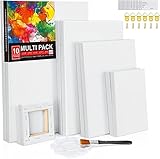Leinwand Set, Nisear Künstler Keilrahmen Set 10er Set, 5 Größen Leinwände zum Bemalenaus 100% Baumwolle 280 g/m², Acryl Aquarell Öl Wasser Malbrett 35x28 CM, 30x23 CM, 25x20 CM, 18x12 CM, 10x10 CM