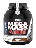 WEIDER Mega Mass 4000 Weight Gainer Shake zum Zunehmen, Schokolade, mit Protein, Creapure Kreatin Monohydrat, komplexen Kohlenhydraten, Vitaminen und Mineralstoffen – Muskelaufbau Shake 3kg