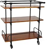 Bar-Servierwagen für Hotels und Restaurants, Outdoor-Getränkewagen, Metzgerblock-Stil, Küchenzeile zum Servieren, vielseitiges und funktionales Design