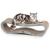 CanadianCat Company | Kratzmöbel für Katzen Orbit 2.0 Lounge, Kratzbrett, hochwertige Katzen Pappe + Katzenminze, betonoptik, ca. 84 x 24 x 23cm