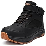 URDAR Stahlkappenschuhe für Herren, bequeme Sicherheitsschuhe, Arbeit, leicht, Stahlkappe, Sneaker, atmungsaktive Sicherheits-Sneaker, industrielle Arbeitsschuhe, Schwarz, 10.5 US Wide