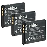 vhbw 3X Akku kompatibel mit Sanyo Xacti VPC-X1420, VPC-X1240 Kamera (500 mAh, 3,6 V, Li-Ion)