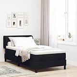ZQQLVOO Boxspringbett mit Matratze 90x190 cm in Schwarz Stoff Taschenfederkern für optimalen Schlafkomfort und Druckentlastung mit atmungsaktivem Bezug und langlebiger Konstruktion