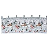 Mojawo Weihnachtsgardine LED Gardine Weihnachten Scheibengardine X-Mas beleuchtet Fenstergardine 45x120cm vers. Modelle, Model:Modell 5