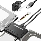 Gbformat 5Gbps USB3.0 zu IDE/SATA Festplatte Adapter Für 2,5/3,5 Zoll IDE SATAHDD FestplatteAdapter Konverter SATA USB Adapter Für Windows 11/10/8/7/XP/Vista Mit SATAKabel,USB-Kabel,12V/2A Netzteil