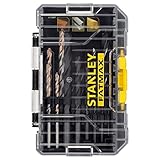 Stanley FatMax 14-tlg. Kombi Bohrer-Set STA88561 (bestehend aus HSS-Bohrer, Steinbohrer und Holzbohrer, im kleinen ToughCase, kompatibel mit Pro-Stack & T-Stak)