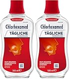 Chlorhexamed Tägliche Mundspülung, 500 ml für die tägliche Pflege und Reinigung mit Mundspülung antibakteriell (Packung mit 2)