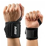 Enape® Handgelenk Bandagen (Gym Wrist Wraps) Kraftsport Handgelenkstütze Gelenkbandage Schlaufen Krafttraining Workouts Übungen (Schwarz Voll) (Schwarz)