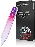 SCHWERTKRONE® Glasnagelfeile [ORIGINAL BOHEMIA KRISTALL] - Glasfeile für Nägel hochwertig - Nagelfeile Glas für Naturnägel - Nail File Nagel Feilen - Nagelfeile Set 9cm doppelseitig