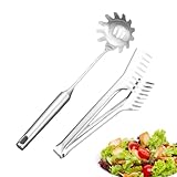 Spaghetti Löffel Server | Spaghettizange und Löffel Set | Spaghetti Server, Nudellöffel mit Zähnen, Komfortabler Griff Servierei, Küche Kochen Spaghetti-Tool
