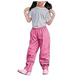 Spritumn-Home Kinder-Regenhose, vollständig wasserdichte Überhose für Kinder, dünn, winddicht, atmungsaktiv, reißfest, unisex, Regenhose für Kinder Gr. 122/128 cm, A-Pink