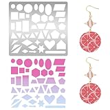 UNICRAFTALE Metallschablone, Kreisschablone, Herz, Stanzformen, Schablonen, oval, Zeichnungsvorlage, Edelstahl, Tagebuch, Schablone, gemischte geometrische DIY-Papierkarte für DIY, Scrapbooking,