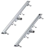 SONNI Duschrinne 80 cm | 2 in 1 Edelstahl Ablaufrinne Dusche | mit Geruchsstop | Haarsieb | befliesbar | ABS Basis | 30L Ablaufmenge | 8 verstellbare Füße