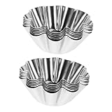 HOLIDYOYO 12st Tarteformen Aus Edelstahl Bausatz Wiederverwendbar Vereiteln Brotdose Tortendosen Muffinformen Und Cupcake-maker Backform Mit Schnellverschluss Corer Käsekuchenform Silver