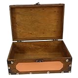 VANZACK Vintage Holz Schatztruhe mit Schloss Rustikale Aufbewahrungsbox für Hochzeitskarten und Erinnerungsstücke Kleine Dekorative Holzkiste für Zuhause und Sammlerstücke