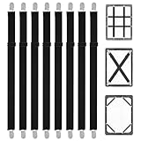 YCZCHE14 8 Stück Bettlakenspanner Verstellbar, 50–250 cm Elastische Bettlakenspanner, Lakenspanner mit Metallclip, Spanngurte für Bettwäsche,Bettlaken, Matratze, Bügelbrett oder Sofa