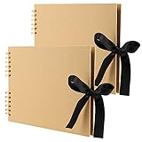 NGOSUET 2 Stück A4 Fotoalbum zum Selbstgestalten, Fotobuch zum Einkleben Spiralalbum mit 50 Seiten, Scrapbook Album Hardcover Fotoalbum mit Schwarzen Seiten für Geschenk, Kunst, DIY Handwerk Projekt