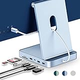 Minisopuru USB C Hub für iMac 24 Zoll 2021/2023/2024, iMac Zubehör unterstützt M.2 NVMe SSD, iMac USB Hub für iMac M1/M3/M4, iMac USB Adapter mit 10 Gbit/s, SD/TF, M.2 SSD (Nicht enthalten), Blau