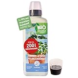 Plantura Bio-Zimmerpflanzendünger, hochwirksamer Flüssigdünger für Zimmerpflanzen, Grünpflanzen & Palmen, rein organisch, mit Dosierhilfe, 800 ml