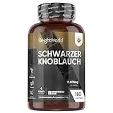 Schwarzer Knoblauch 20:1-15000mg pro Kapsel - Mit Allicin & S-Allylcystein - 180 Vegane Kapseln - 6 Monate Vorrat - Fermentiert, Geruchs- & Geschmacksneutral - Für Erwachsene - Von WeightWorld