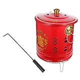CAXUSD brennender Papiereimer aschenbecher Ashtray hitzeschutz Brennfass aus emailliertem Papier Propan-Feuerstelle brennende Fässer für draußen Papierverbrennungsanlage kann Emaille rot